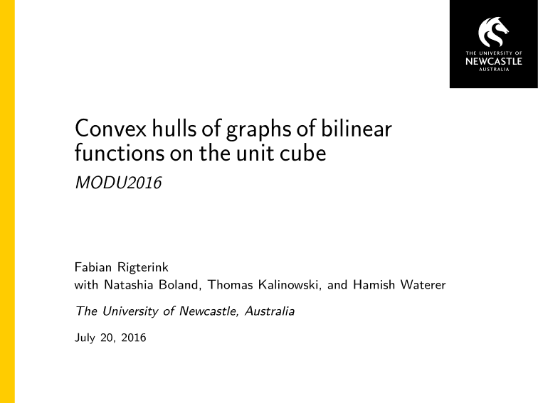 Convex hulls of graphs of bilinear functions on the unit cube