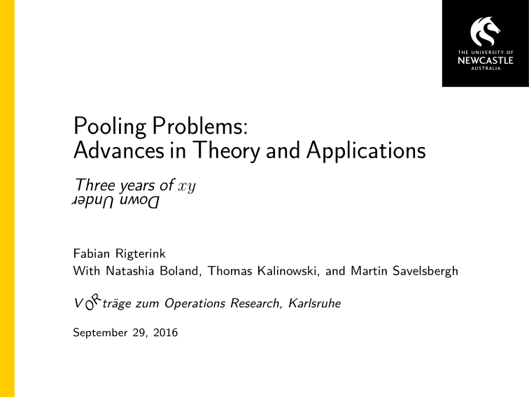Pooling problems: advances in theory and applications